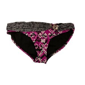Catalina Women's size Large Purple Black white hipster swim  Bikini Bottom